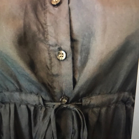 PETE & GRETA black silk ruffled dress S - Picture 4 of 8